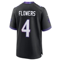 Fenge B.Ravens #4 Zay Flowers Black Alternate Stitched Jerseys