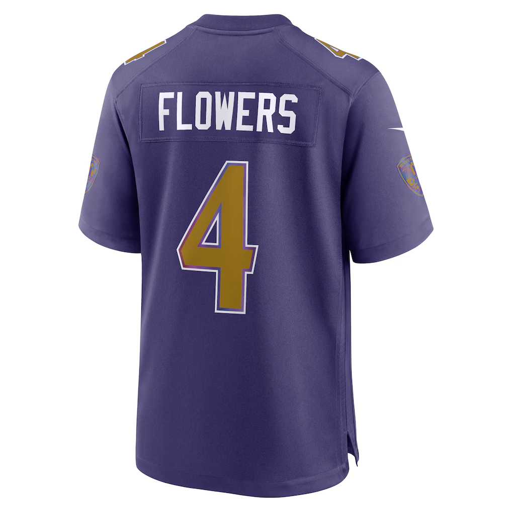 Fenge B.Ravens #4 Zay Flowers Purple Alternate Game Stitched Jerseys