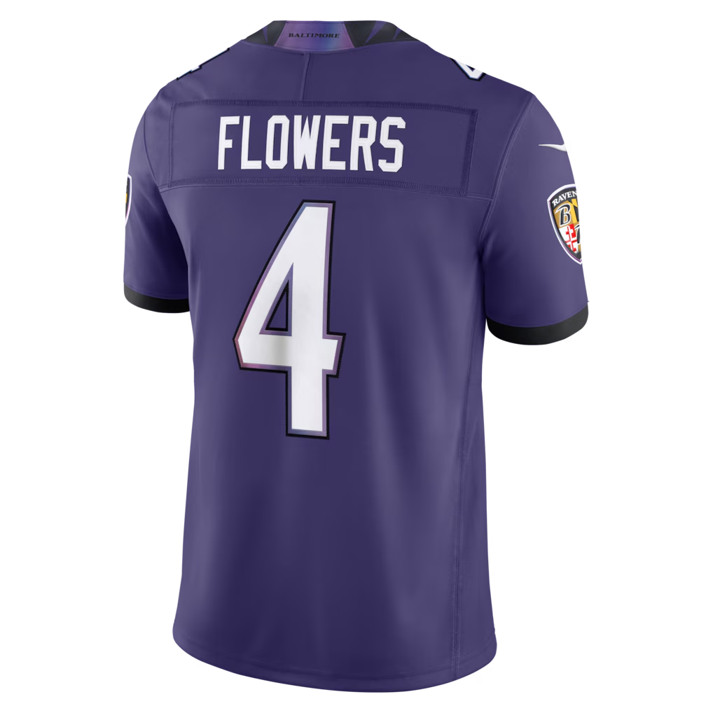 Fenge B.Ravens #4 Zay Flowers Purple Team Vapor F.U.S.E. Stitched Limited Jerseys