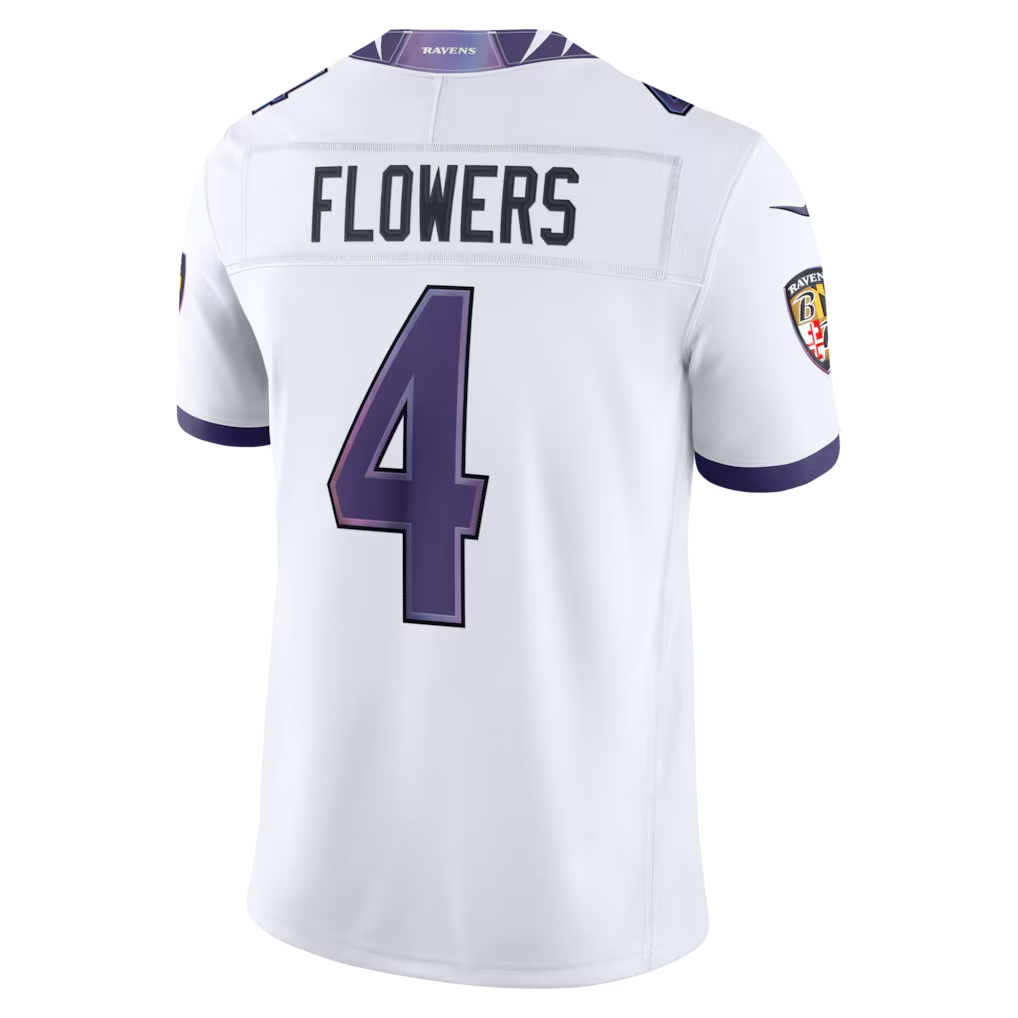 Fenge B.Ravens #4 Zay Flowers White Vapor F.U.S.E. Stitched Limited Jerseys