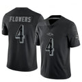 Fenge B.Ravens #4 Zay Flowers Player Black REFLECTIVE Limited Stitched Jerseys