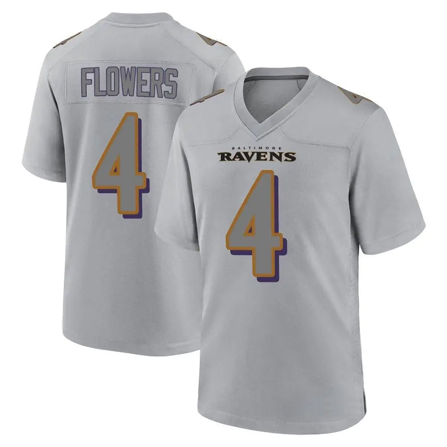 Fenge B.Ravens #4 Zay Flowers Player Color Rush Vapor Untouchable Gray Stitched Jerseys
