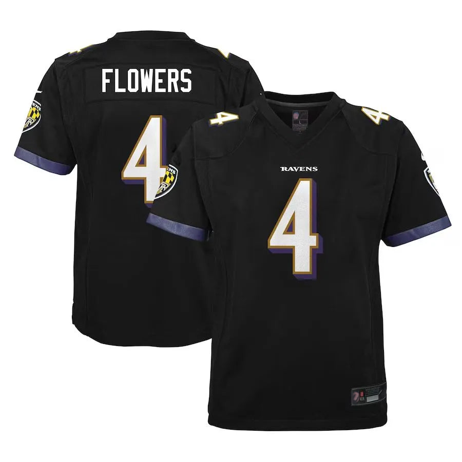 Fenge B.Ravens #4 Zay Flowers Player Fashion Black Game Stitched Jerseys