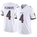 Fenge B.Ravens #4 Zay Flowers Player Vapor F.U.S.E. Limited White Stitched Jerseys