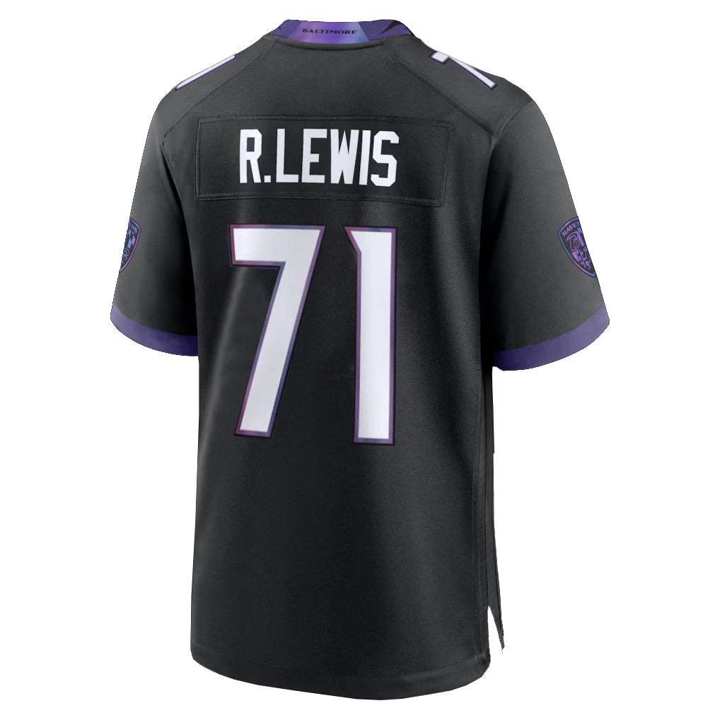 Fenge B.Ravens #71 Olaivavega Ioane Player Black Home Game Stitched Jerseys