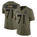 Fenge B.Ravens #71 Olaivavega Ioane Player Olive Salute To Service Limited Home Game Stitched Jerseys