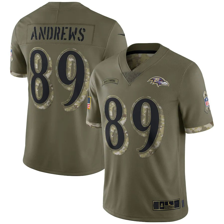Fenge B.Ravens #89 Mark Andrews Player Olive Salute To Service Limited Stitched Jerseys