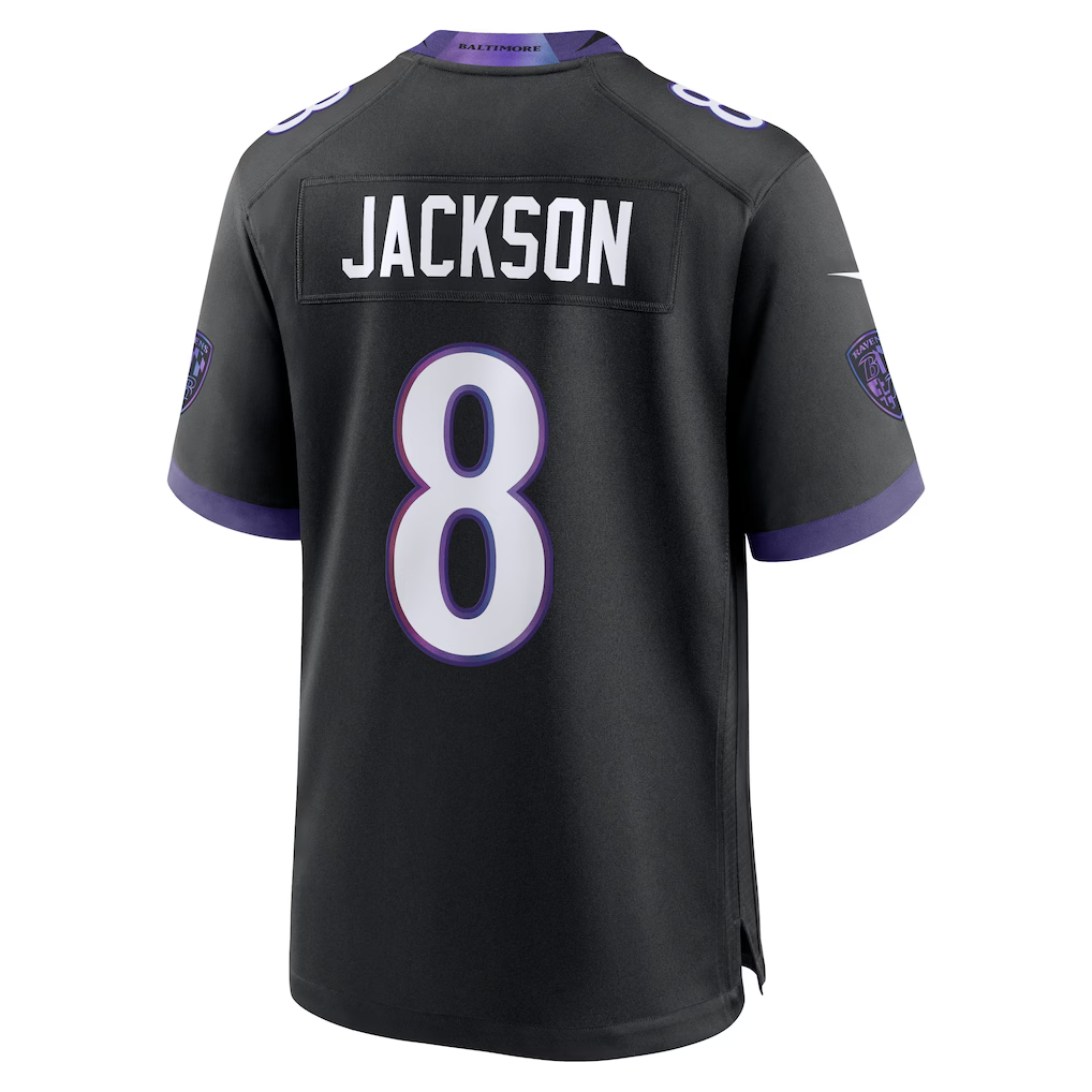 Fenge B.Ravens #8 Lamar Jackson Black Alternate Game Stitched Jerseys