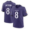 Fenge B.Ravens #8 Lamar Jackson Player Purple Home Game Stitched Jerseys