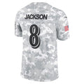 Fenge B.Ravens #8 Lamar Jackson Player Arctic Camo Salute to Service Limited  Stitched Jerseys