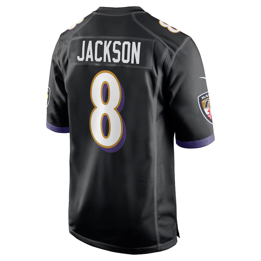 Fenge B.Ravens #8 Lamar Jackson Player Black Alternate Game Stitched Jerseys