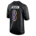 Fenge B.Ravens #8 Lamar Jackson Player Carbon Black Fashion  Stitched Jerseys