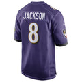 Fenge B.Ravens #8 Lamar Jackson Player Purple Game Stitched Jerseys
