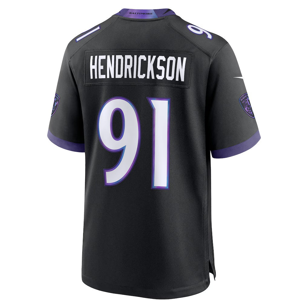 Fenge B.Ravens #91 Trey Hendrickson Black Alternate Game Stitched Jerseys