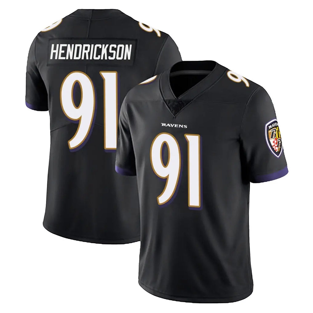 Fenge B.Ravens #91 Trey Hendrickson Player Black Vapor Untouchable Limited Home Stitched Jerseys