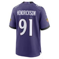 Fenge B.Ravens #91 Trey Hendrickson Purple Team Game Stitched Jerseys