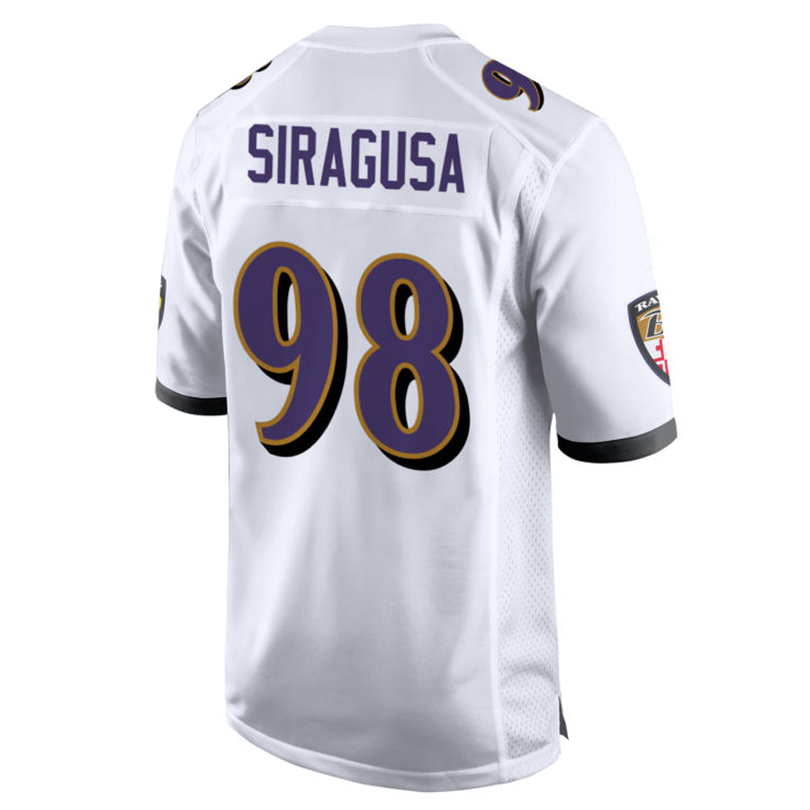 Fenge B.Ravens #98 Tony Siragusa Player White Alternate Home Game Stitched Jerseys