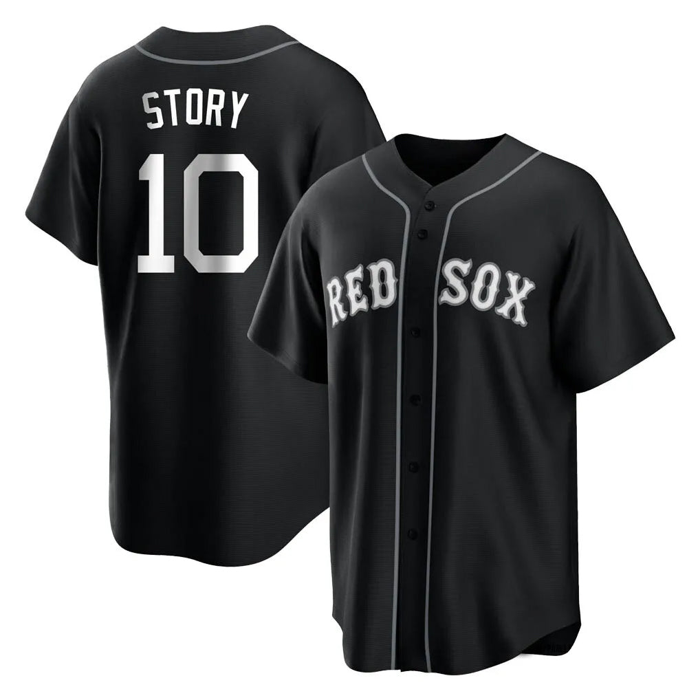 Fenge B.Red Sox #10 Trevor Story Player Black Home Game Stitched Jerseys