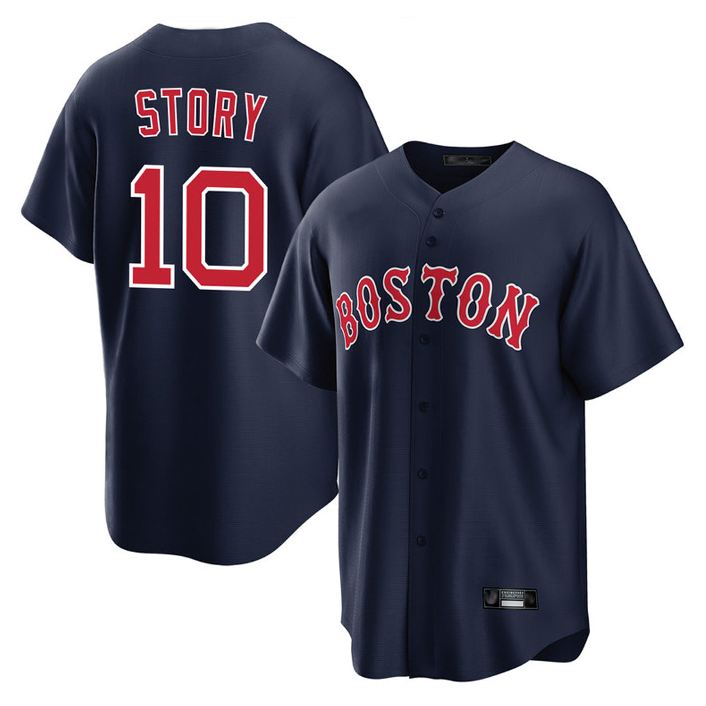 Fenge B.Red Sox #10 Trevor Story Player Navy Home Game Stitched Jerseys
