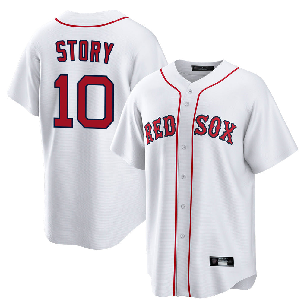 Fenge B.Red Sox #10 Trevor Story Player White Home Game Stitched Jerseys