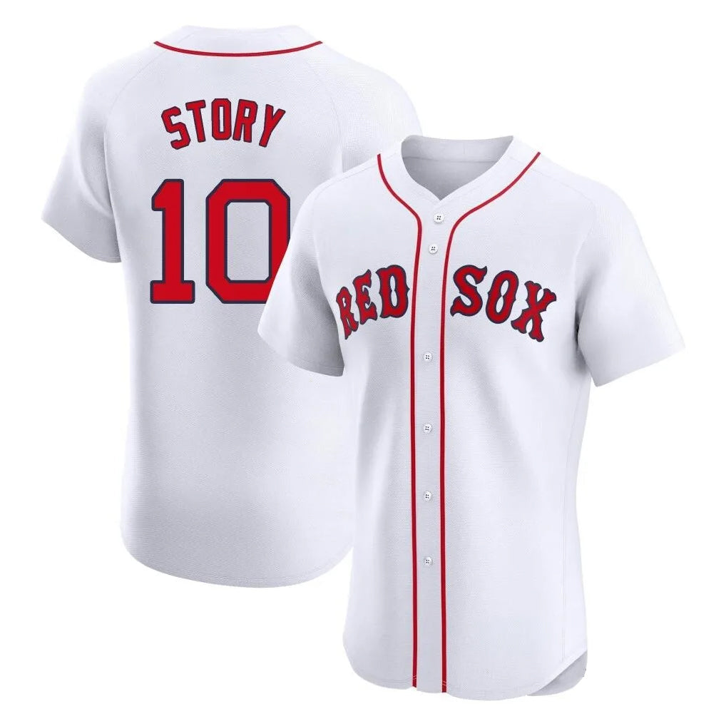 Fenge B.Red Sox #10 Trevor Story Player White Limited Elite Home Game Stitched Jerseys