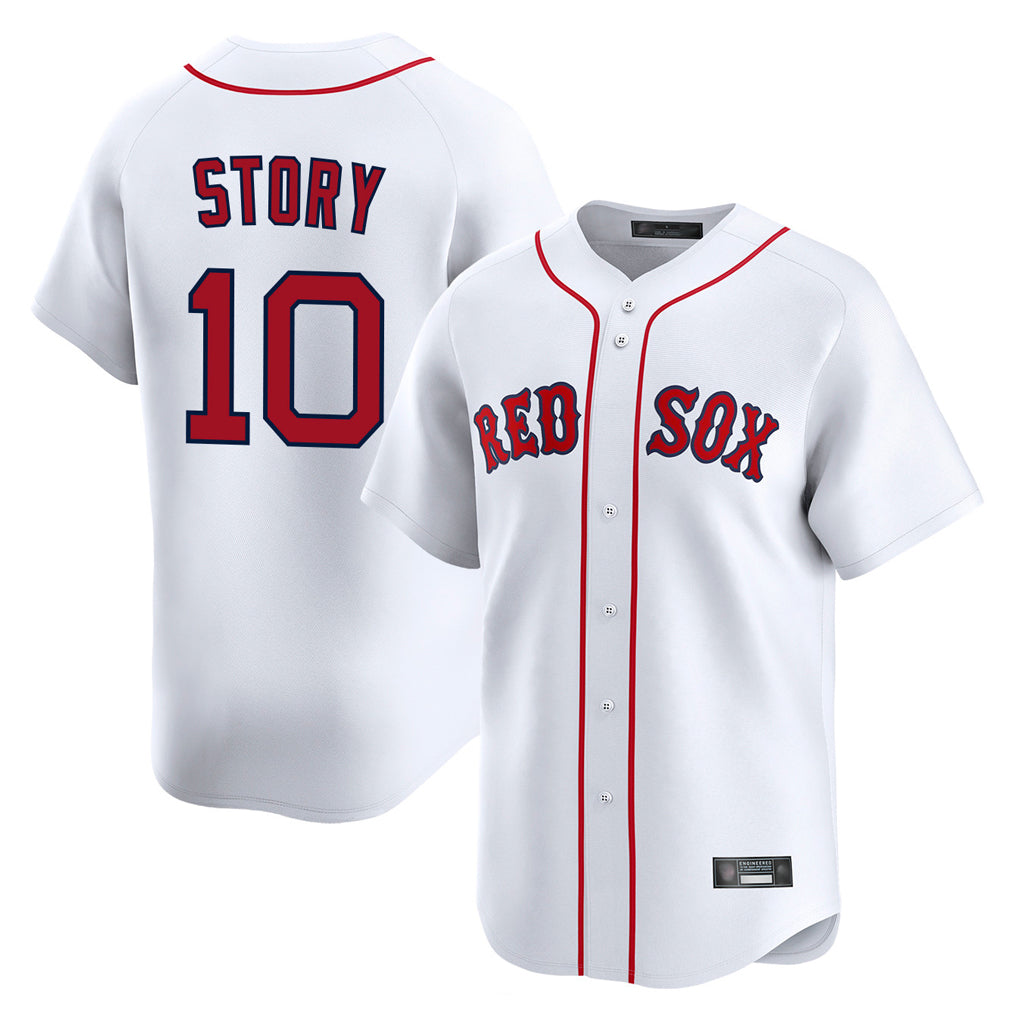 Fenge B.Red Sox #10 Trevor Story Player White Limited Home Game Stitched Jerseys