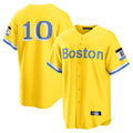 Fenge B.Red Sox #10 Trevor Story Player Yellow Home Game Stitched Jerseys