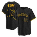 Fenge B.Red Sox #12 Connor Wong Player Black Snake Skin City Home Game Stitched Jerseys