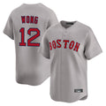 Fenge B.Red Sox #12 Connor Wong Player Gray Road Limited Home Game Stitched Jerseys