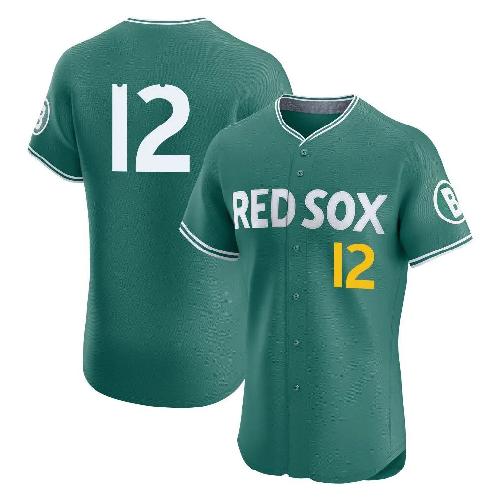 Fenge B.Red Sox #12 Connor Wong Player Green City Connect Limited Elite Home Game Stitched Jerseys
