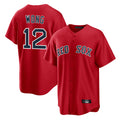 Fenge B.Red Sox #12 Connor Wong Player Red Home Game Stitched Jerseys