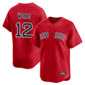 Fenge B.Red Sox #12 Connor Wong Player Red Limited Home Game Stitched Jerseys