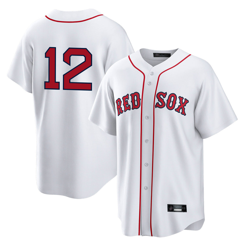 Fenge B.Red Sox #12 Connor Wong Player White Home Game Stitched Jerseys