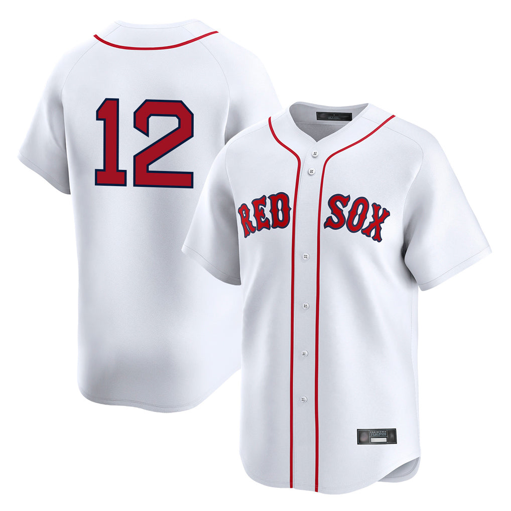 Fenge B.Red Sox #12 Connor Wong Player White Limited Home Game Stitched Jerseys