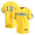 Fenge B.Red Sox #12 Connor Wong Player Yellow Limited Home Game Stitched Jerseys
