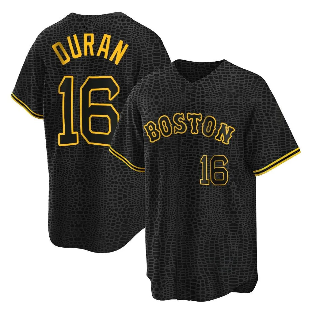 Fenge B.Red Sox #16 Jarren Duran Player Black Snake Skin City Home Game Stitched Jerseys