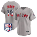 Fenge B.Red Sox #16 Jarren Duran Player Gray Road USA 250 Fourth of July Limited Home Game Stitched Jerseys
