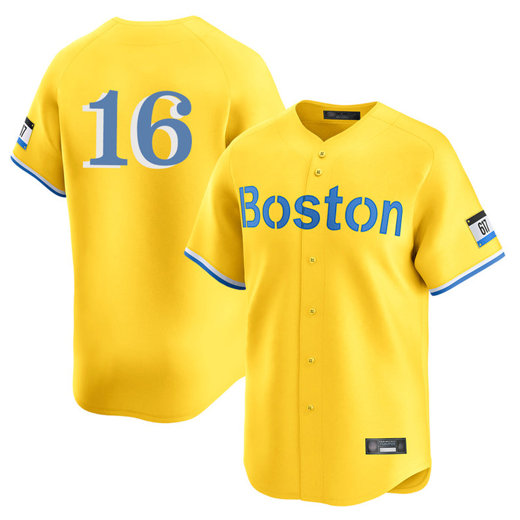 Fenge B.Red Sox #16 Jarren Duran Player Yellow Limited Home Game Stitched Jersey