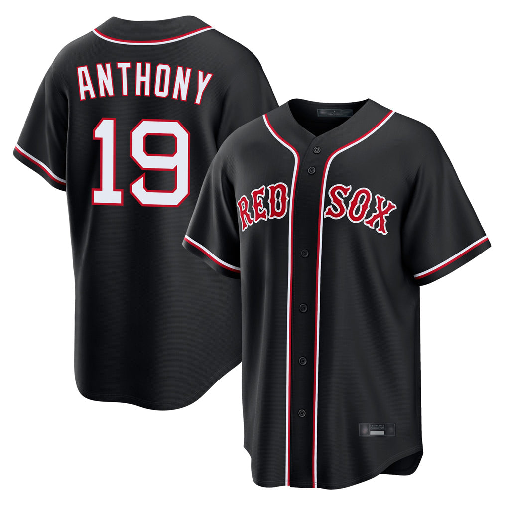 Fenge B.Red Sox #19 Roman Anthony Player Black Out Home Game Stitched Jerseys