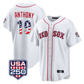 Fenge B.Red Sox #19 Roman Anthony Player White USA 250 Fourth of July Home Game Stitched Jerseys