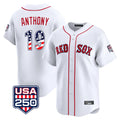 Fenge B.Red Sox #19 Roman Anthony Player White USA 250 Fourth of July Limited Home Game Stitched Jerseys