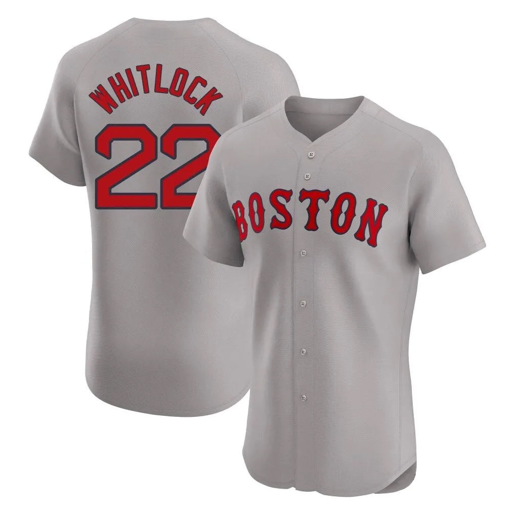 Fenge B.Red Sox #22 Garrett Whitlock Player Gray Road Limited Elite Home Game Stitched Jerseys