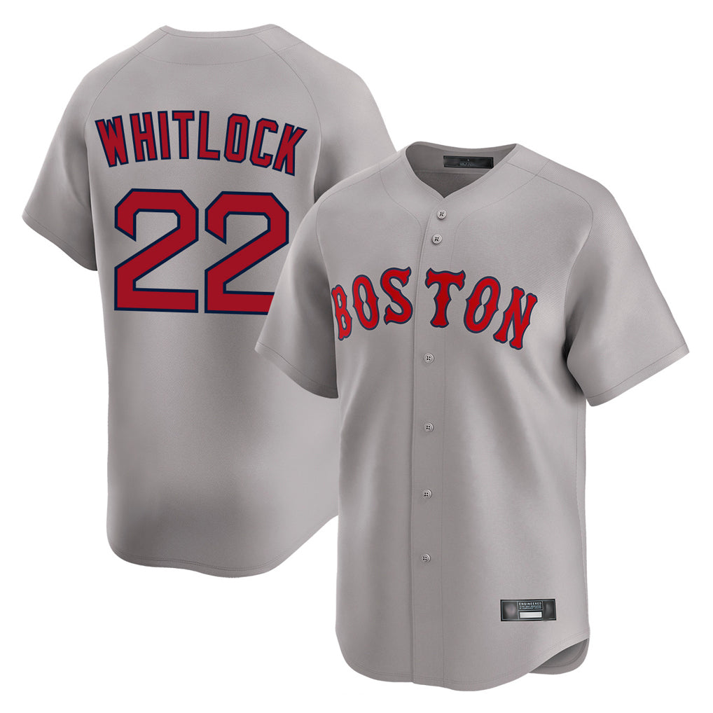Fenge B.Red Sox #22 Garrett Whitlock Player Gray Road Limited Home Game Stitched Jerseys