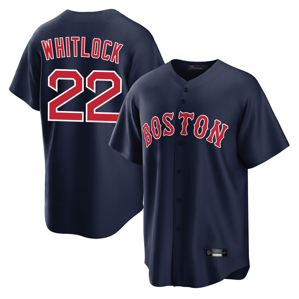 Fenge B.Red Sox #22 Garrett Whitlock Player Navy Home Game Stitched Jerseys