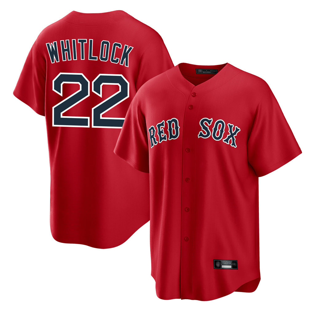 Fenge B.Red Sox #22 Garrett Whitlock Player Red Home Game Stitched Jerseys