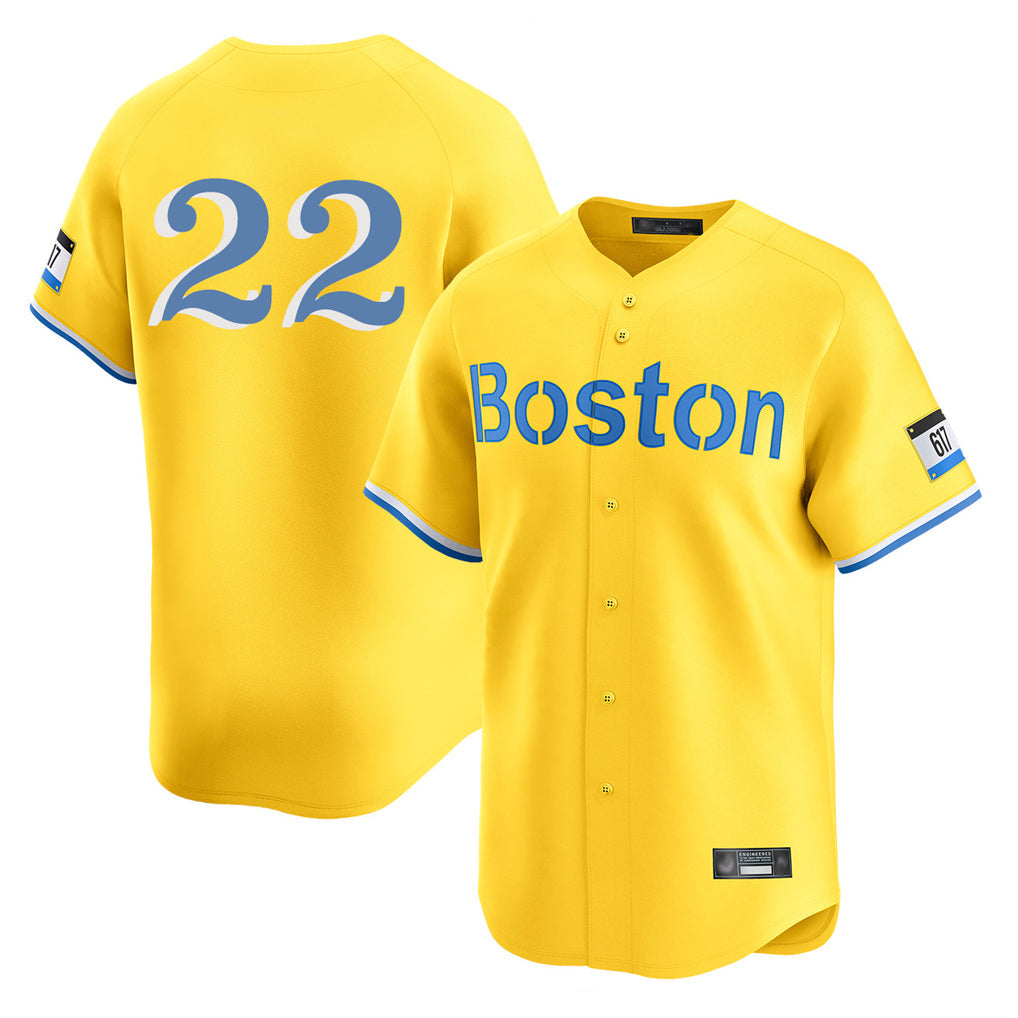 Fenge B.Red Sox #22 Garrett Whitlock Player Yellow Limited Home Game Stitched Jerseys