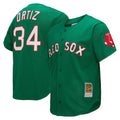 Fenge B.Red Sox #34 David Ortiz Player Green Mitchell & Ness Cooperstown Collection Mesh Home Stitched Jerseys