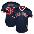 Fenge B.Red Sox #34 David Ortiz Player Navy Cooperstown Collection Mesh T-shirt Home Stitched Jerseys