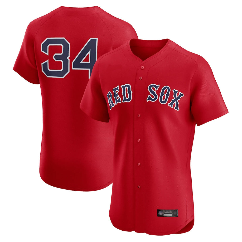 Fenge B.Red Sox #34 David Ortiz Player Red Limited Elite Home Game Stitched Jerseys