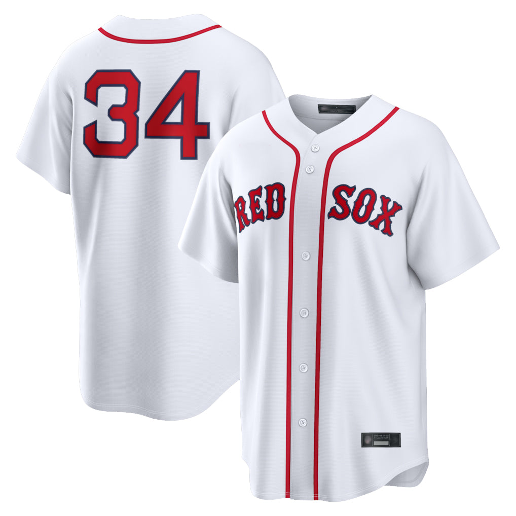 Fenge B.Red Sox #34 David Ortiz Player White Home Game Stitched Jerseys